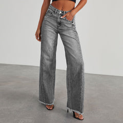 High-Waisted Denim Wide-Leg Jeans