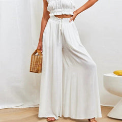 High-Waisted Drawstring Trousers