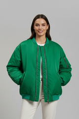 Zara | Oversized Zip-Front Bomber Jacket