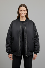 Zara | Oversized Zip-Front Bomber Jacket
