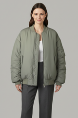 Zara | Oversized Zip-Front Bomber Jacket