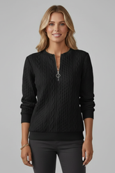 Beatrix | Cable-Knit Zip-Front Jacket