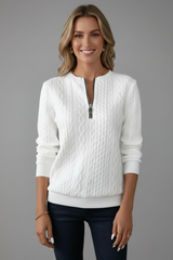 Beatrix | Cable-Knit Zip-Front Jacket