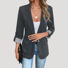 Lorena | Classic Single-Breasted Blazer with Roll-Up Sleeves