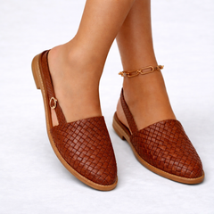 Valentina Vegan-Leather Slingback Flats