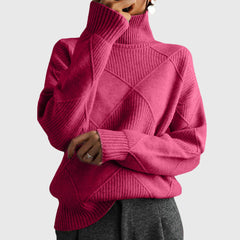 Angela | Geometric Turtleneck Sweater