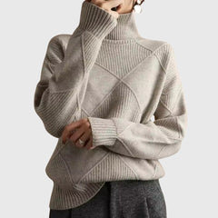 Angela | Geometric Turtleneck Sweater