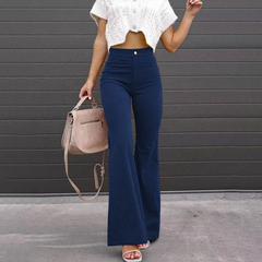 High-Waisted Flared Trousers