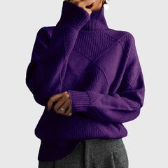 Angela | Geometric Turtleneck Sweater