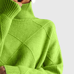 Angela | Geometric Turtleneck Sweater