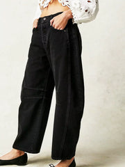 High-Waisted Denim Jeans