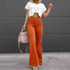 High-Waisted Flared Trousers