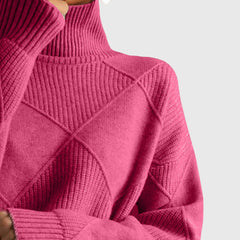 Angela | Geometric Turtleneck Sweater