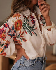 Magnolia | Breezy Floral Embroidered Linen Shirt