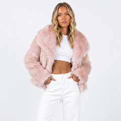 Fiona | Cropped Faux Fur Jacket