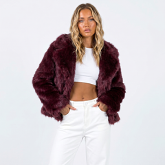 Fiona | Cropped Faux Fur Jacket