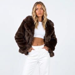 Fiona | Cropped Faux Fur Jacket