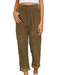 High-Waisted Corduroy Trousers