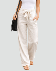 Wide-Leg Linen Trousers