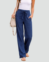 Wide-Leg Linen Trousers