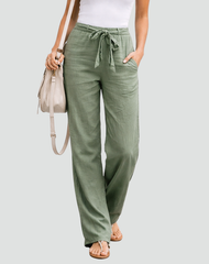 Wide-Leg Linen Trousers