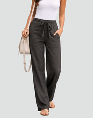 Wide-Leg Linen Trousers