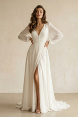 Valeriah A-Line Chiffon Wedding Dress