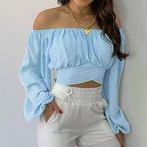 Faye | Chic Off-Shoulder Ruched Crop Top