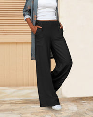 High-Waisted Wide Trousers
