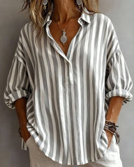 Briar | Relaxed Stripe Cotton Button-Up Shirt