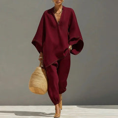 Mette | Breezy V-Neck Linen Tunic Top