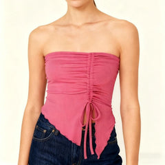 Adaline | Sculpted Asymmetric Hem Tube Top