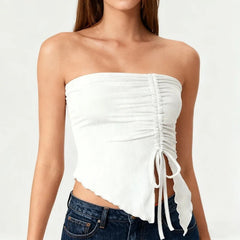 Adaline | Sculpted Asymmetric Hem Tube Top