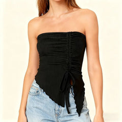 Adaline | Sculpted Asymmetric Hem Tube Top