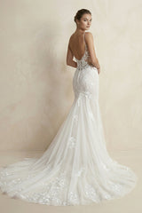 Rhoswen Mermaid Plunging Wedding Dress