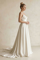 Perdita A-Line V-Neck Wedding Dress
