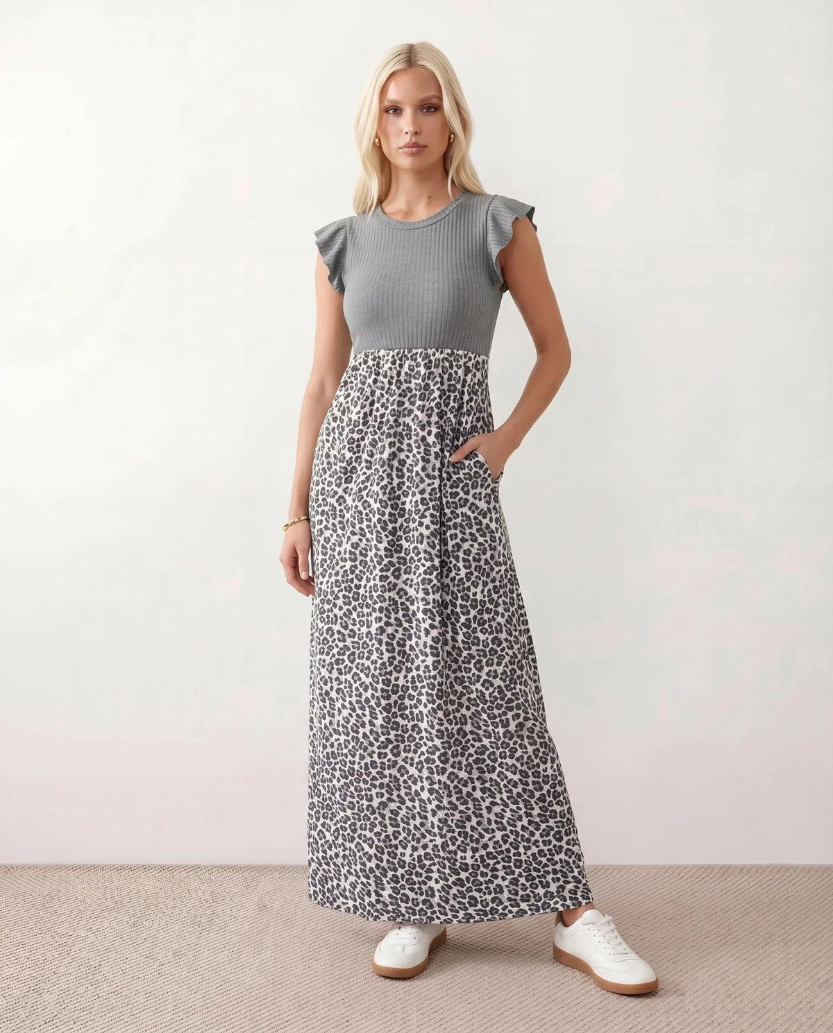 Ayla A-Line Animal Print Maxi Dress