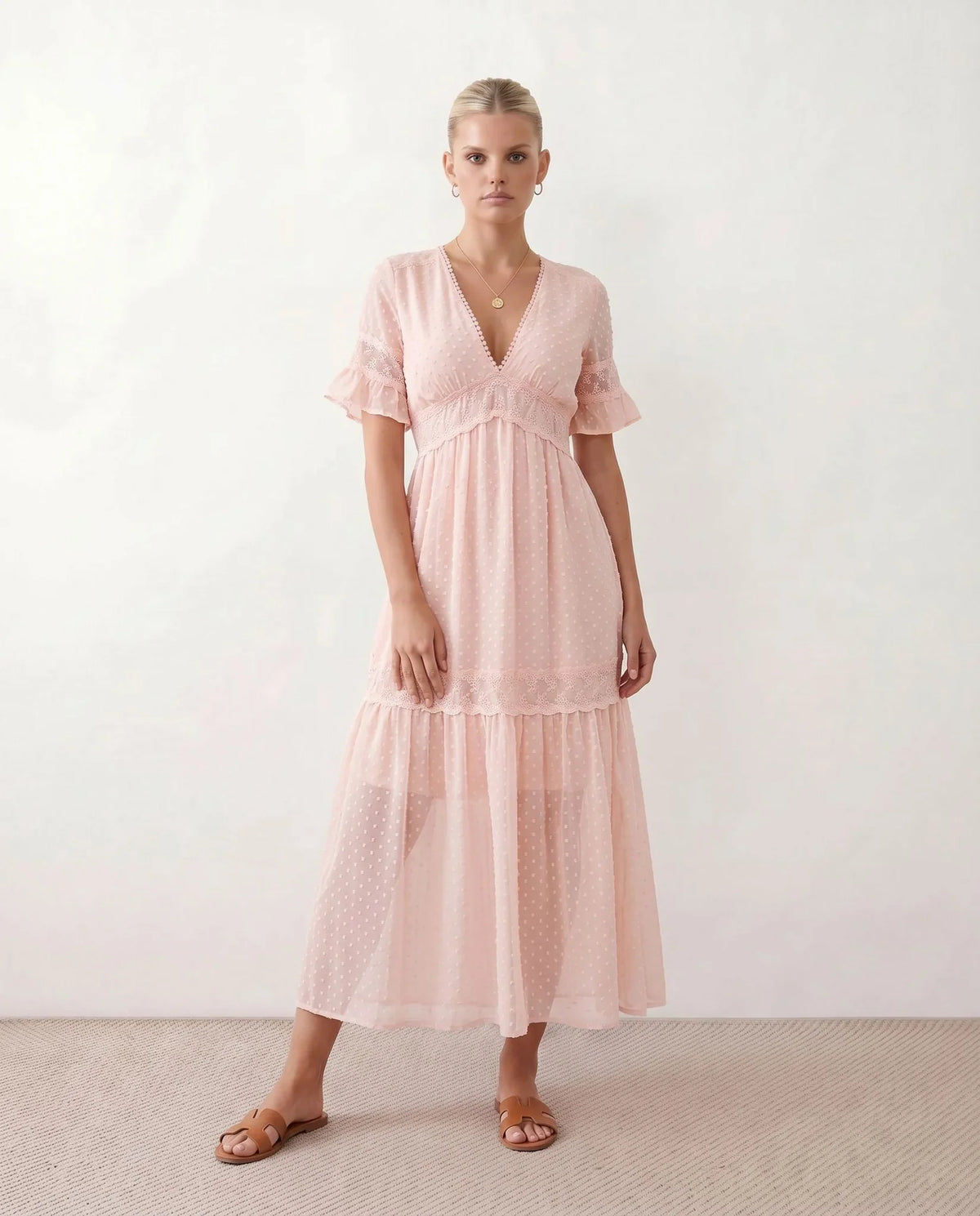 Ada V-Neck Empire Waist Maxi Dress