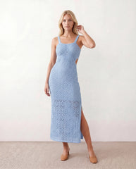 Aster Square Neck Fitted Maxi Dress