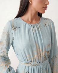 Aria A-Line Silk Maxi Dress