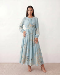 Aria A-Line Silk Maxi Dress