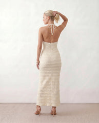 Rosalia Halter V-Neck Maxi Dress