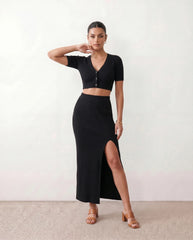 Esme V-Neck Fitted Maxi Dress