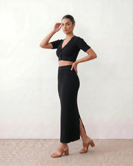 Esme V-Neck Fitted Maxi Dress