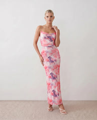 Lace-Up Spaghetti Strap Maxi