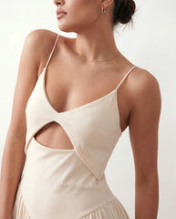 Cutout Twist Spaghetti Midi Dress