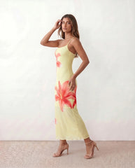 Iris Floral Slip Spaghetti Strap Maxi Dress