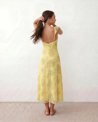 Floral Corset Low Back Midi