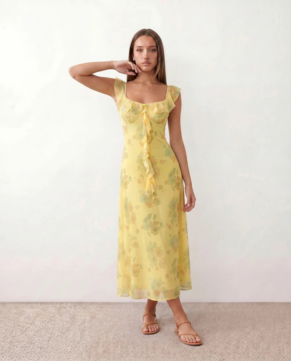 Floral Corset Low Back Midi