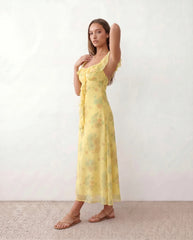Floral Corset Low Back Midi